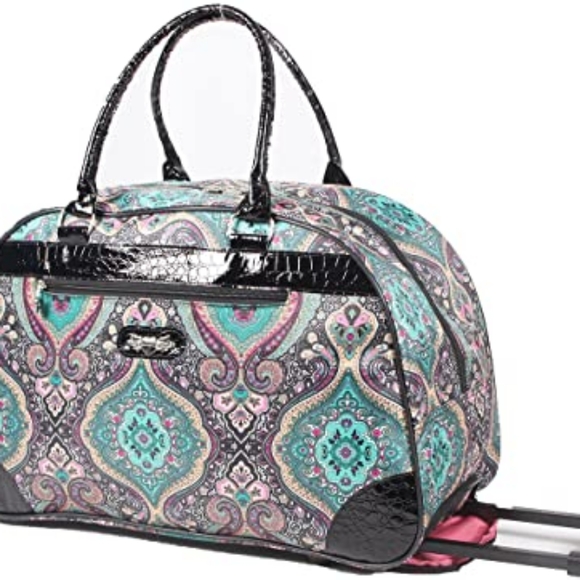 Kathy Van Zeeland Designer Rolling wheeled Duffel Bag - Picture 1 of 2